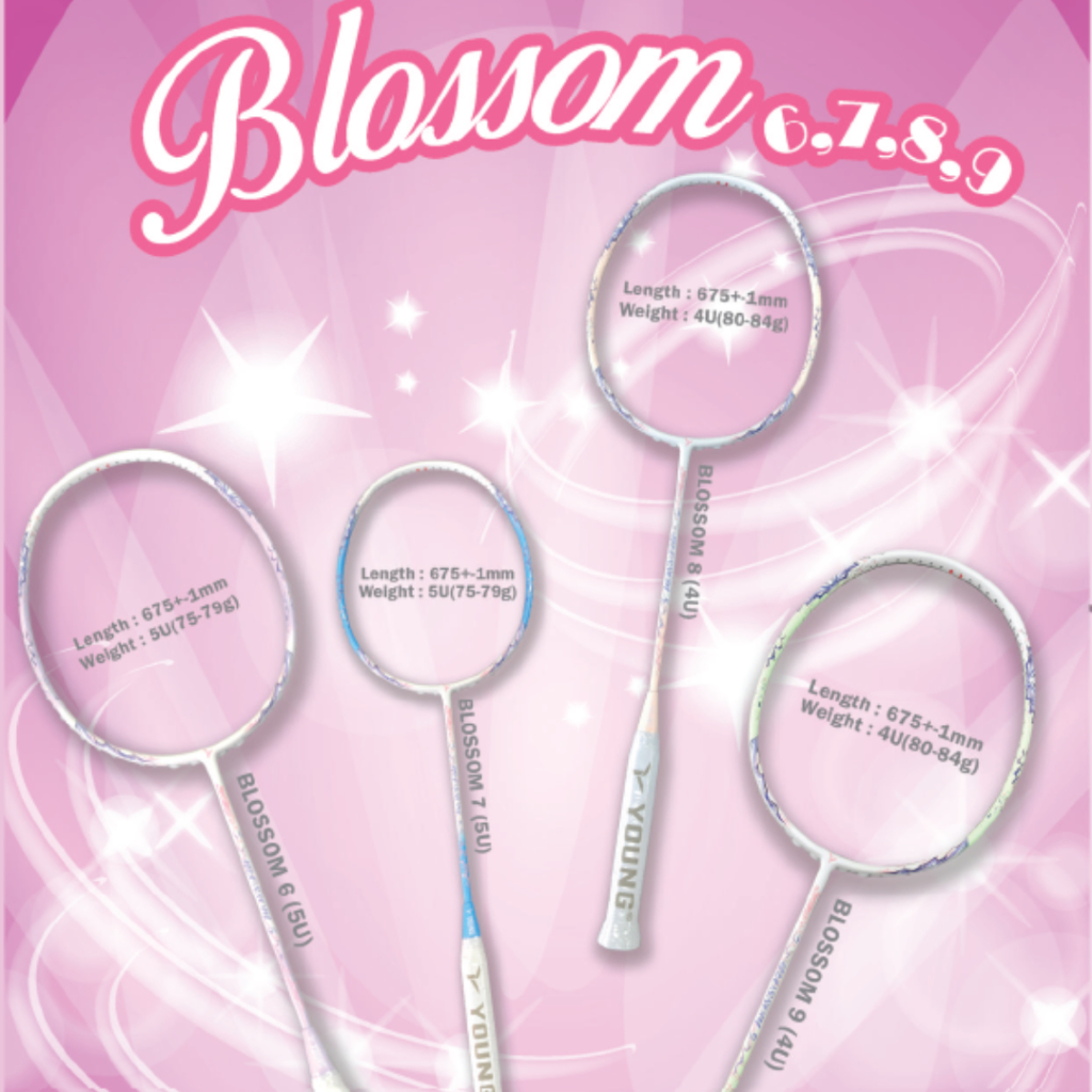 PROMO !!! [YOUNG] BLOSSOM SERIES BADMINTON RACKET ENTRY LEVEL | FREE ...