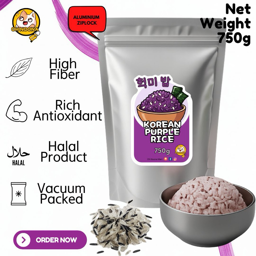 Family Pack | Korean Purple Rice 750g | Halal Beras Ungu Korea | Shopee ...