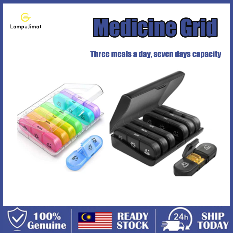 Portable Weekly Pill Medicine Box Medicine Grid 1Set Pill Box 7 days ...