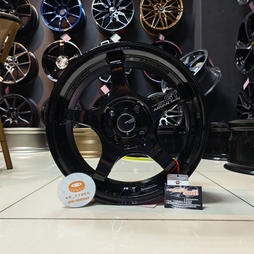 [1PC] Sport Rim 15inch Advan GT 15X6.5JJ ET40 4H100 GLASS BLACK | High ...