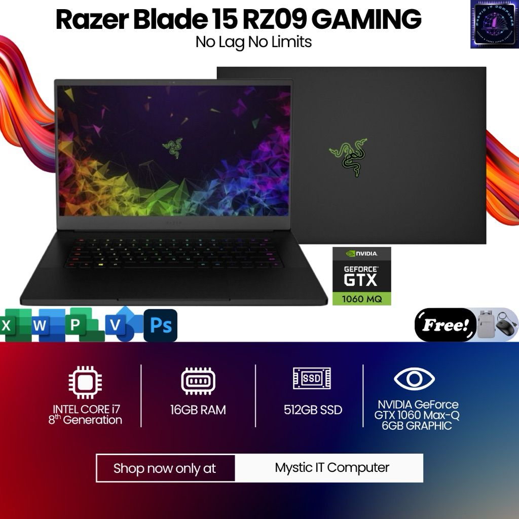 𝐍𝐯𝐢𝐝𝐢𝐚 𝐆𝐓𝐗 𝐆𝐚𝐦𝐢𝐧𝐠 𝐋𝐚𝐩𝐭𝐨𝐩 Razer Blade 15 RZ09 Intel Core i7-8750H 8th ...
