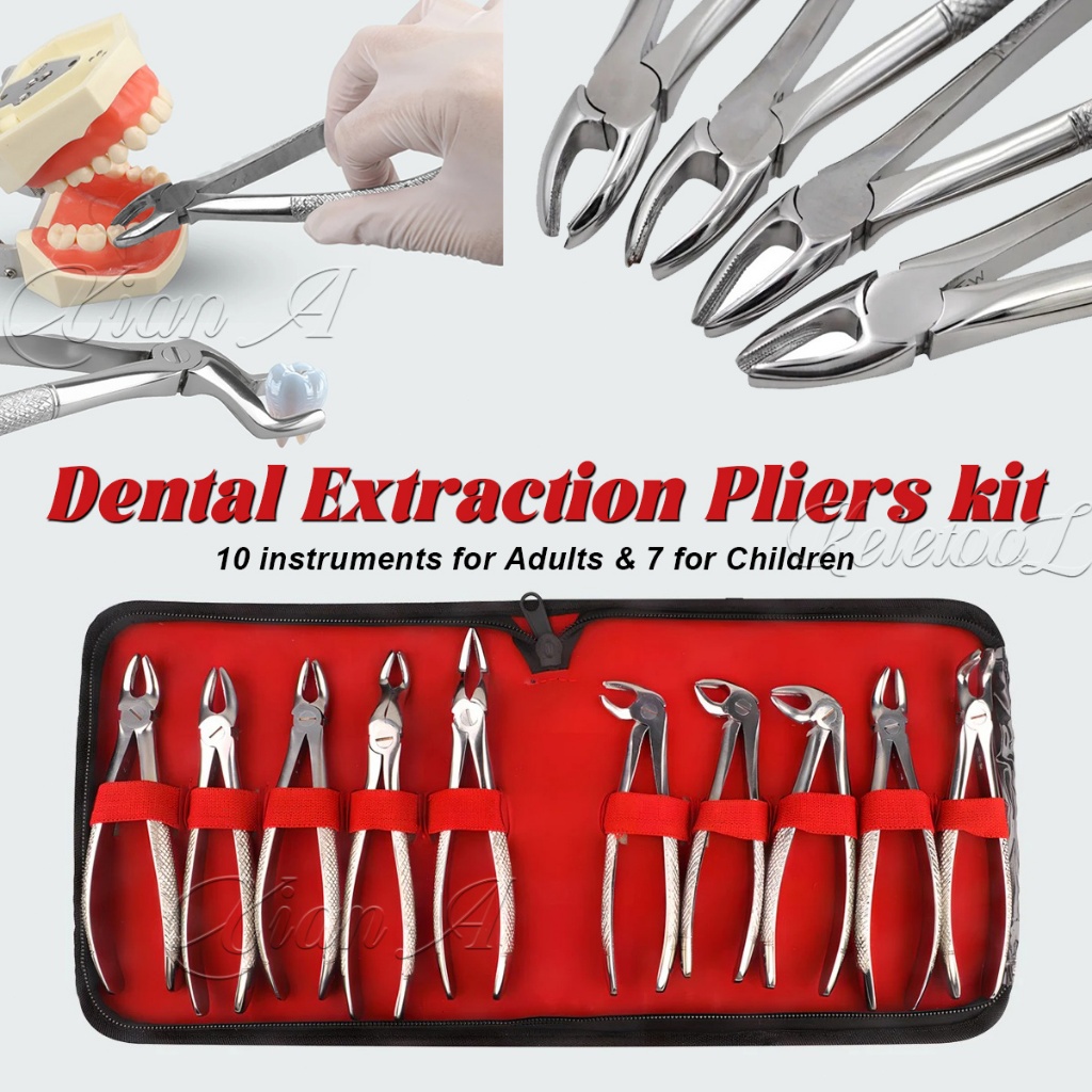 Dental Extraction Pliers Kit for Adult & Children Tooth Extracting ...
