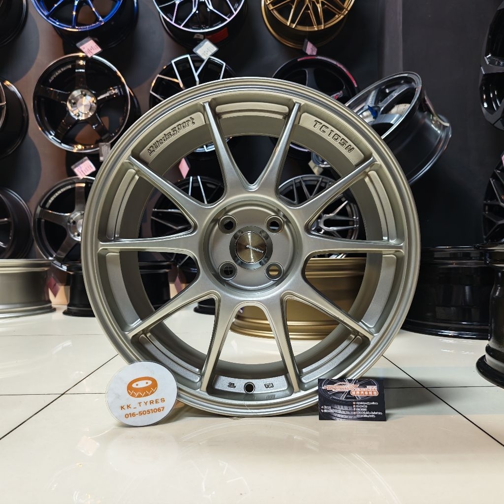 [1PC] New Sport Rim 17inch TC105N 17X8JJ ET38 4H100 TITANIUM | Shopee ...