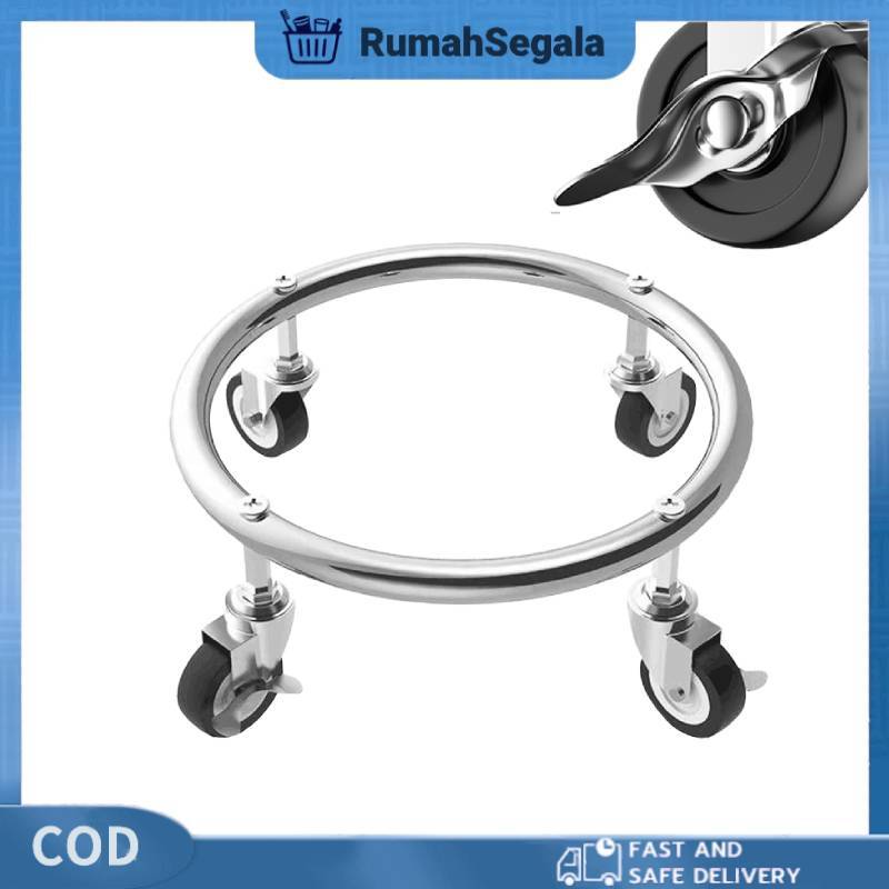 🔥Heavy Duty Thick 4 Wheel Stainless Steel Gas Tank Roller Stand with ...