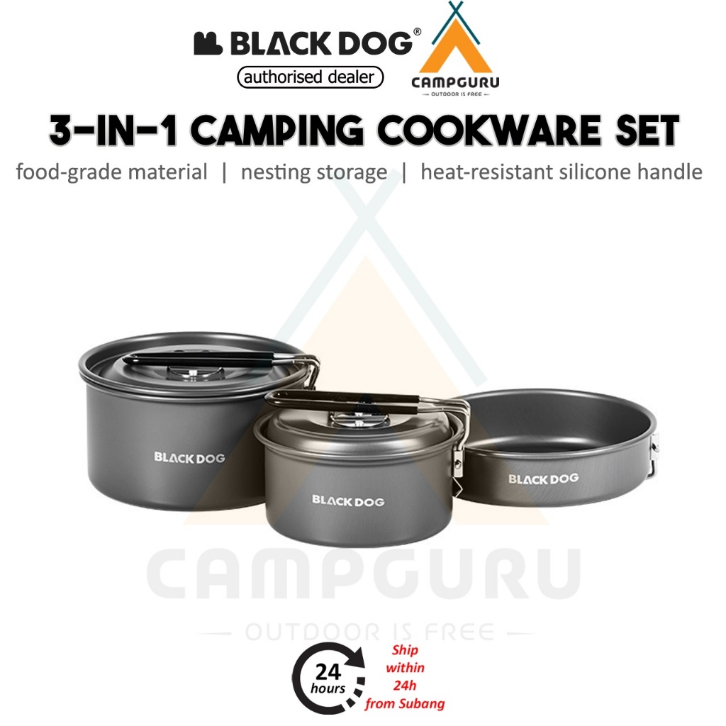 Blackdog 3-in-1 Cookware Set Stackable Nesting Storage Aluminum Alloy ...
