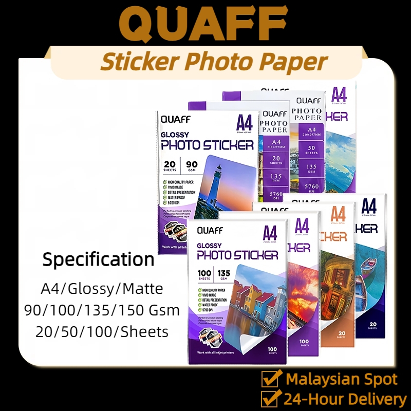 Glossy photo stickers, matte inkjet A4/A3 size stickers, glossy/matte ...