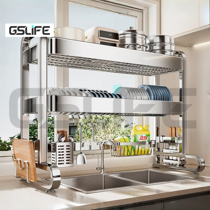 GSlife 65-95cm Stainless Steel Sink Rack Kitchen Rak Pinggan Sinki Over ...