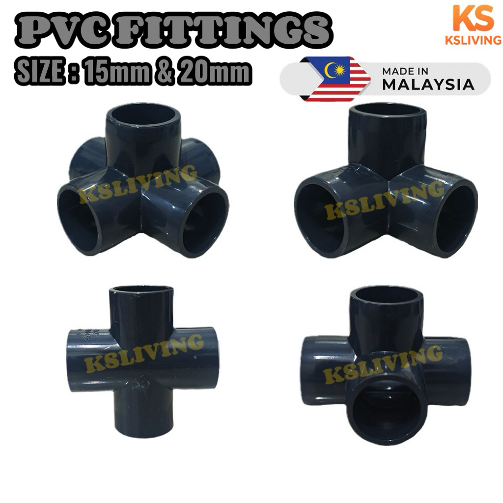 Kim.S PVC Pipe Fitting Joint Penyambung Paip PVC Socket Grey Pipe ...