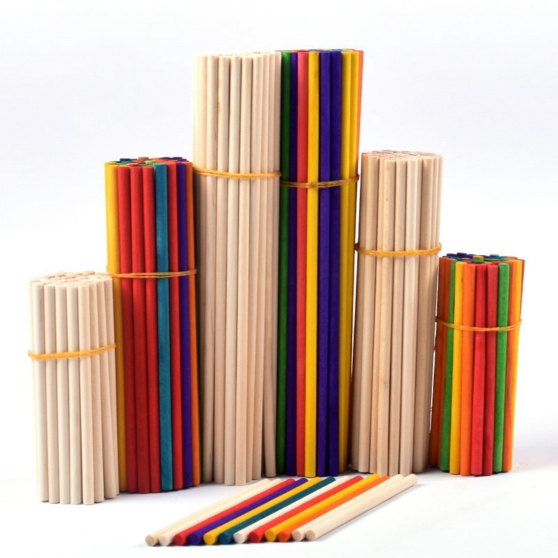 [MRSAVE] 40Pcs Colourful Bamboo Stick DIY Creative Handmade Round ...
