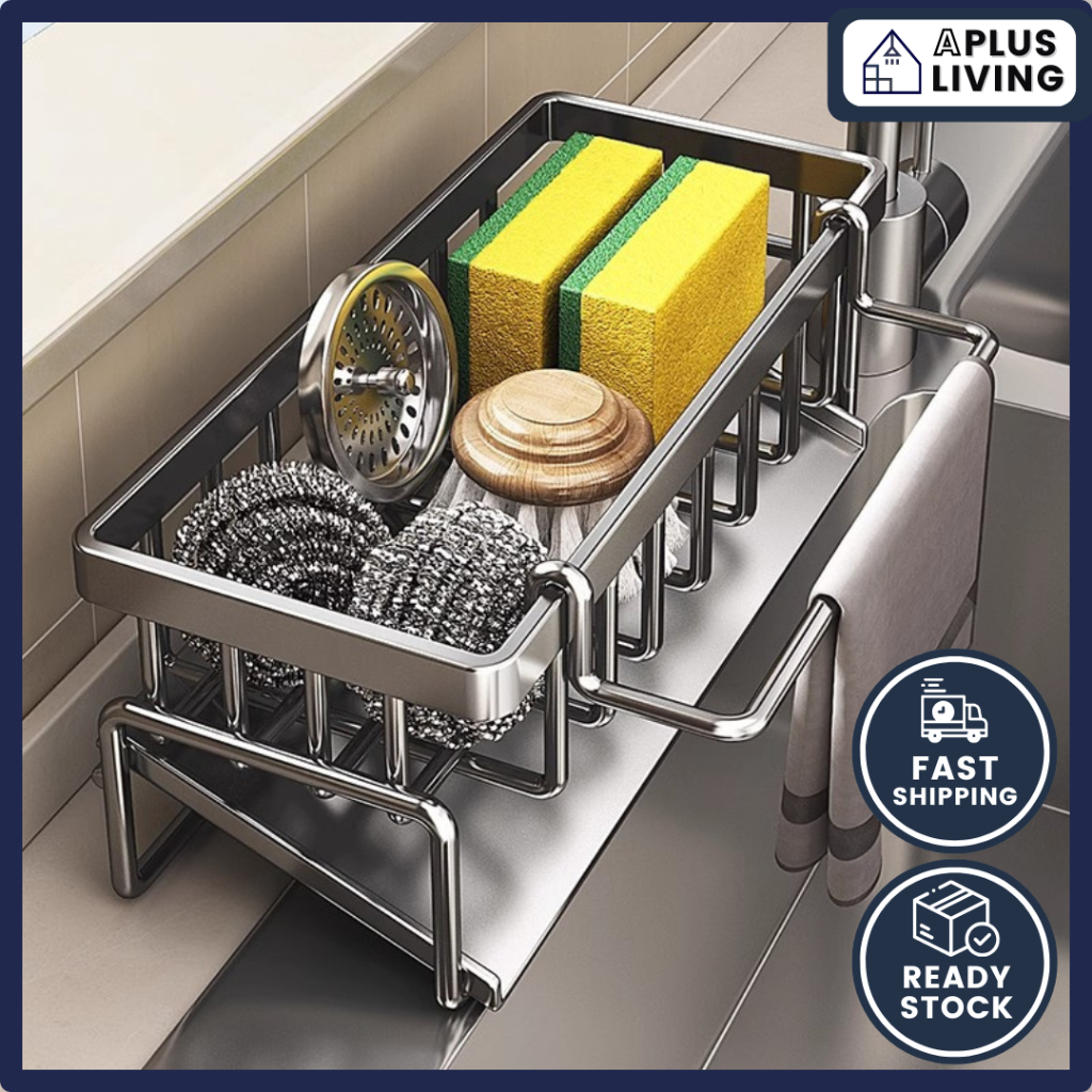 Stainless Steel Sponge Rack Shelf Organizer Kitchen Faucet Drainer for ...