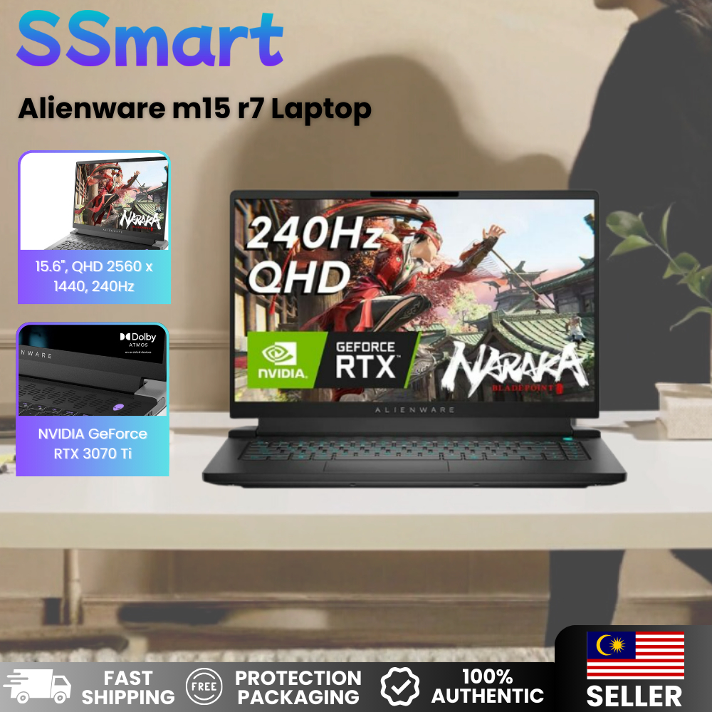 Alienware m15 r7 Laptop [15.6", QHD 2560 x 1440, 240Hz, Non- Touch, 2ms ...