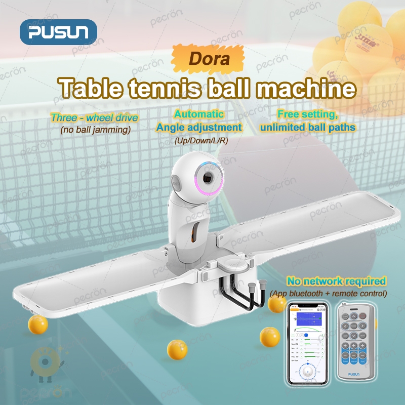 PUSUN Table tennis machine Dora Automatic Ping Pong Ball Machine Table ...