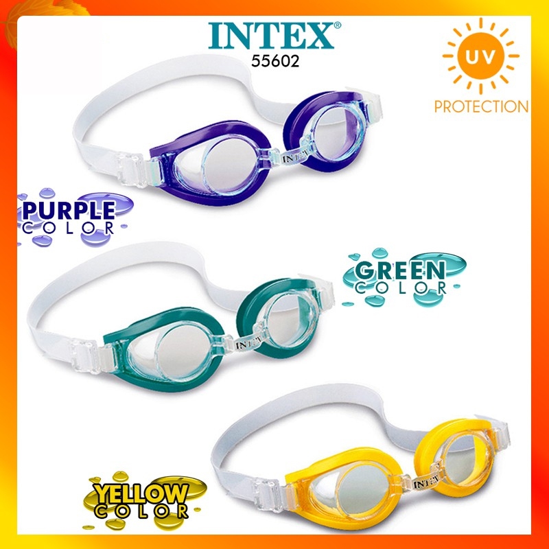 INTEX 55602 Children Diving Snorkelling Swimming Goggles Hypoallergenic ...