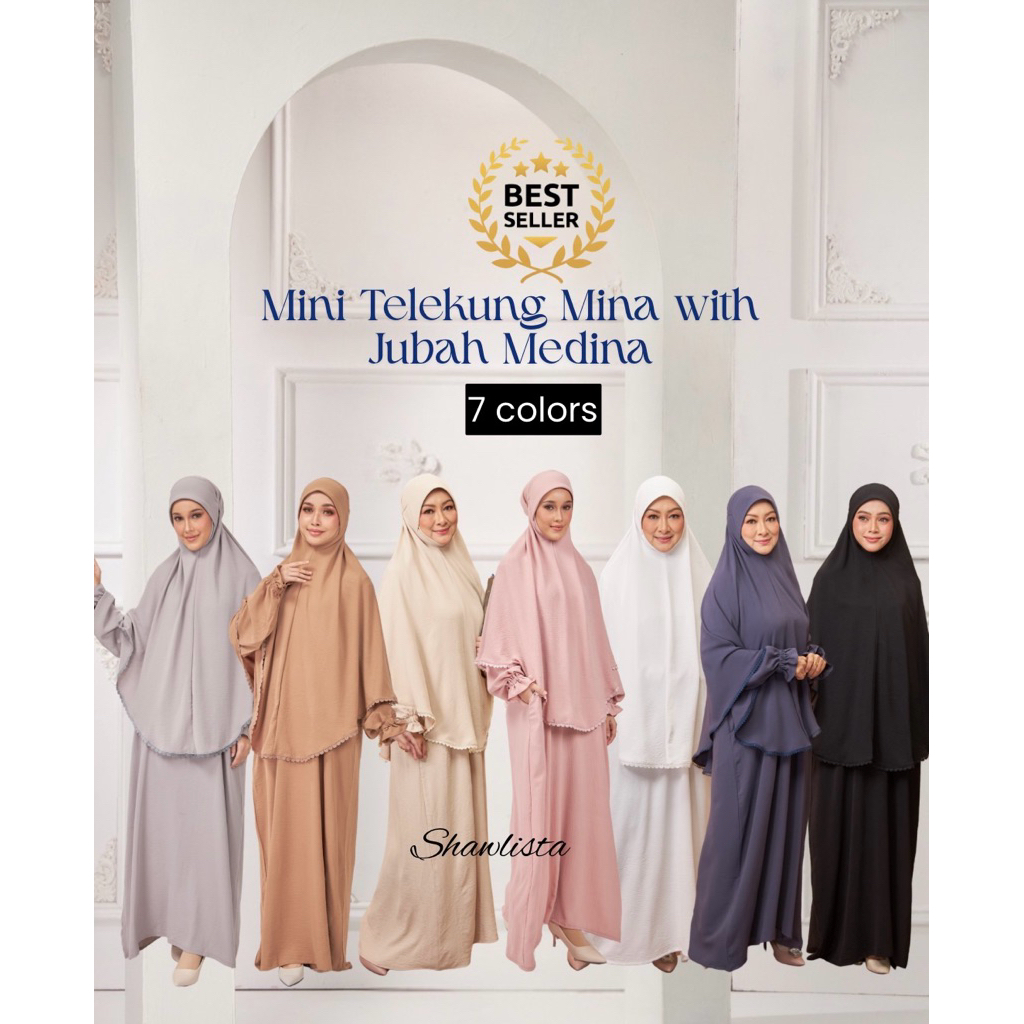 MINI TELEKUNG MINA BY SHAWLISTA / MINI TELEKUNG WITH JUBAH / IRONLESS ...