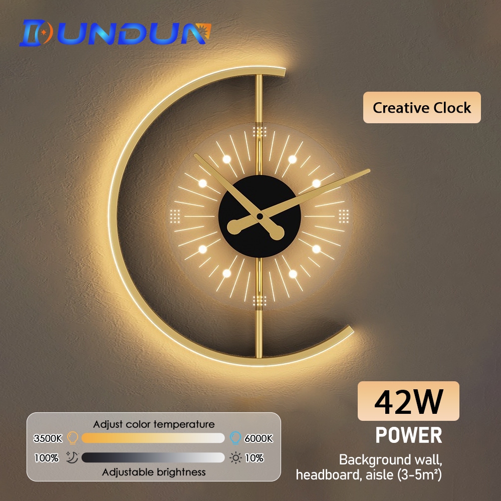 Modern LED Clock Light With 42W Three Color Adjustment Suitable For ...