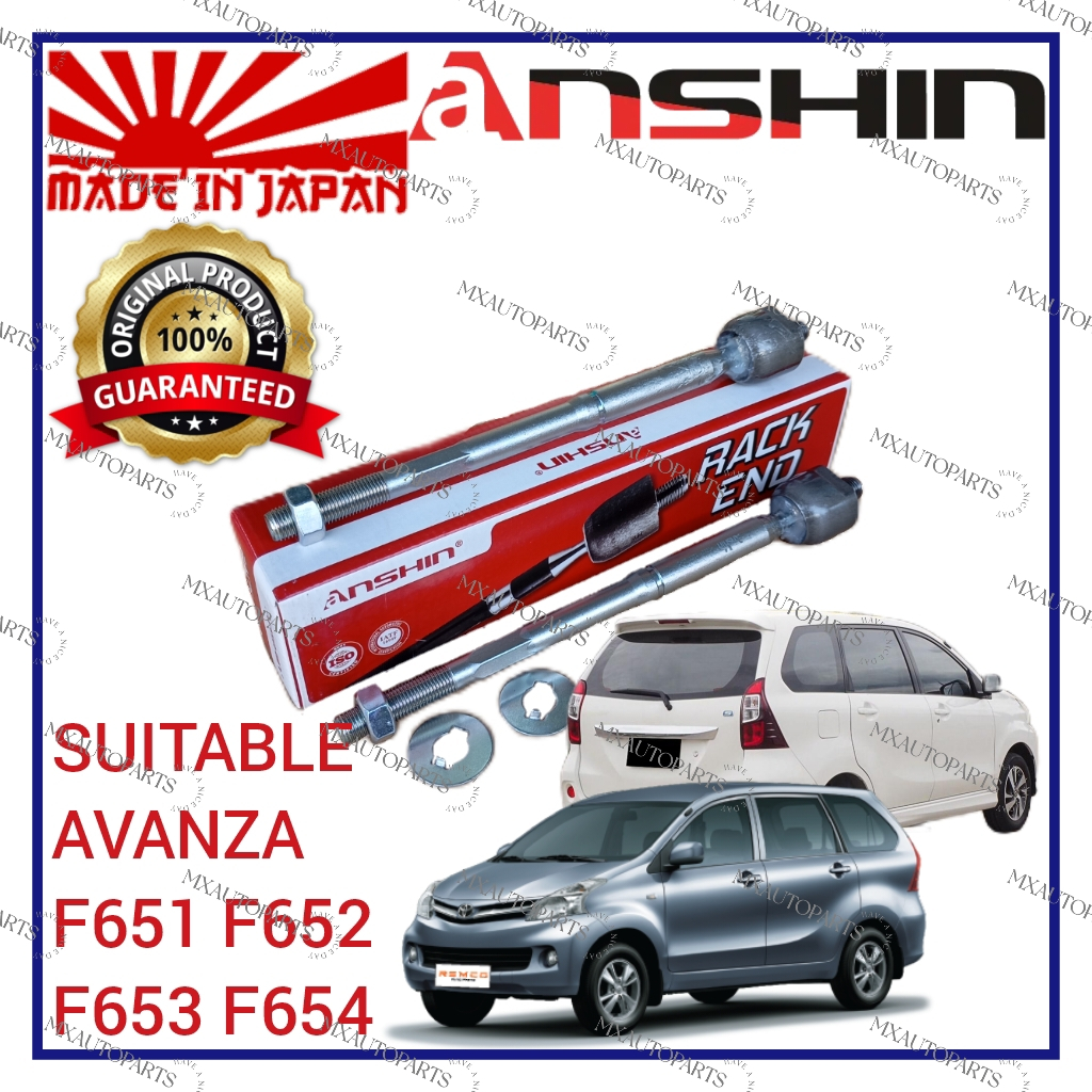 ORIGINAL ANSHIN JAPAN RACK END TOYOTA AVANZA F651 F652 F653 F654 RACK ...