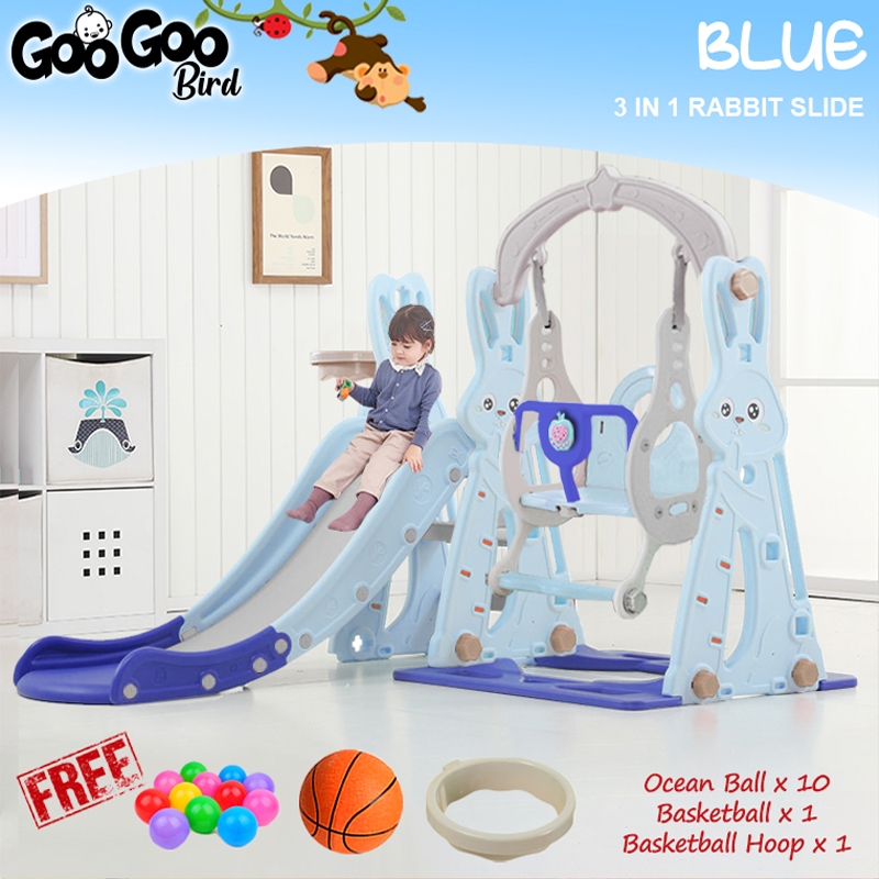 GOOGOO BIRD Rabbit 3 In 1 Swing And Slide Indoor Children Slide ...