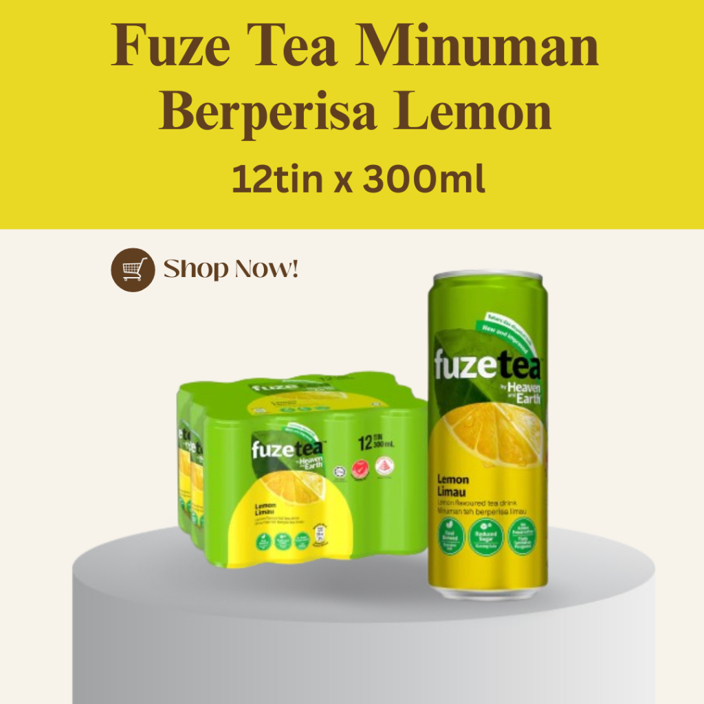 FUZE TEA Lemon Tea 12cans x 300ml (Thick Bubble Wrap) | Shopee Malaysia