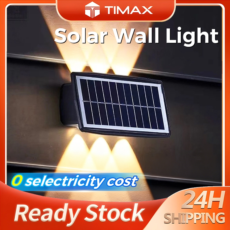 Solar Light Outdoor Lighting 4/6/8 LED Lampu Waterproof Garden Wall ...