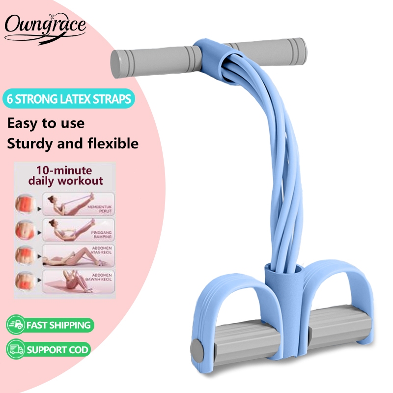 6 Tube Pedal Rope Resistance Band Upgraded Thickened Tubes,65lbs ...