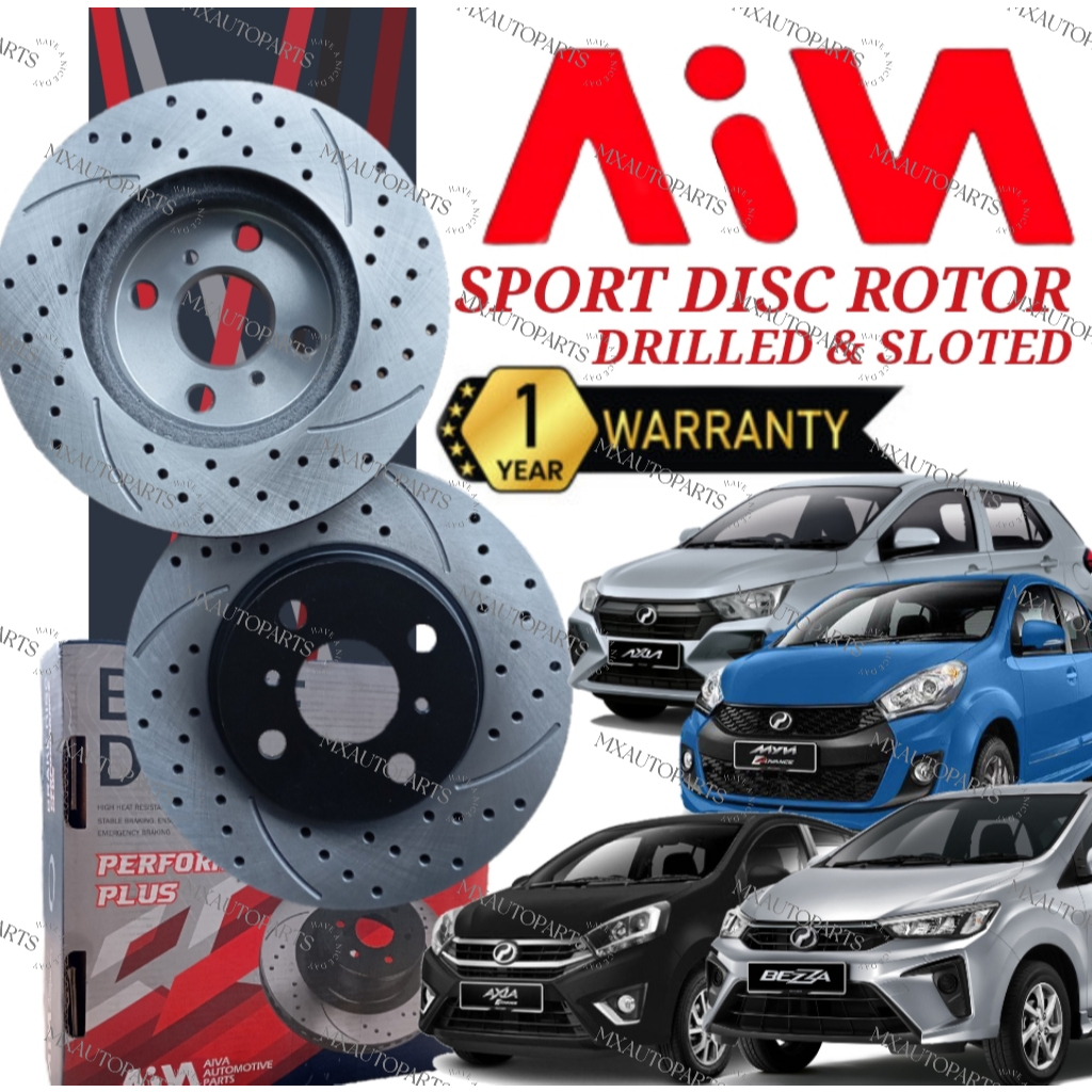(1YEAR WARRANTY) AIVA JAPAN SPORT FRONT BRAKE DISC ROTOR PERODUA MYVI ...