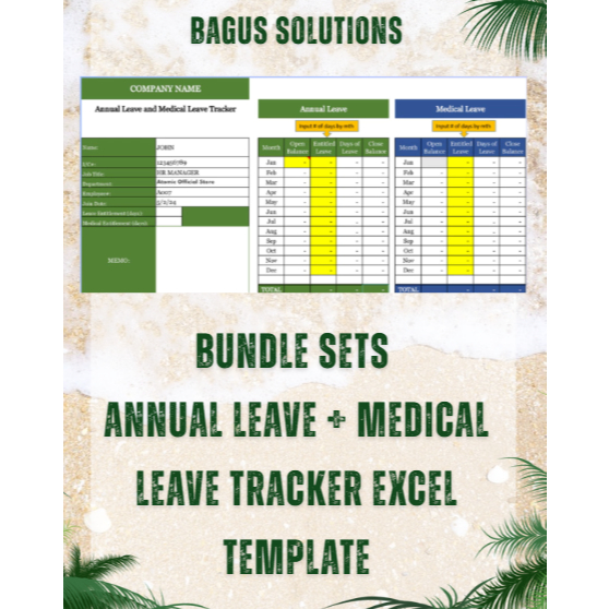 🔥INSTANT🔥Bundle Sets Annual Leave + Medical Leave Tracker Excel ...