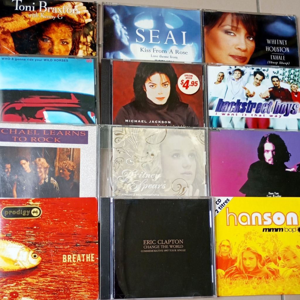 CD SGLs Britney BRYAN BSB Eric Clapton HANSON Michael Jackson TONI SEAL ...