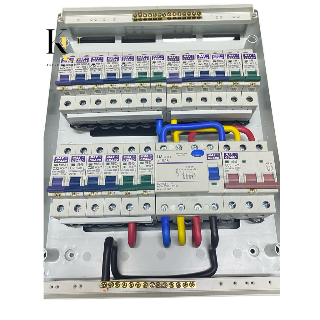 DB BOX 26 WAY-28WAY 3 PHASE 63A (FULL SET) MAXGUARD DISTRIBUTION BOARD ...