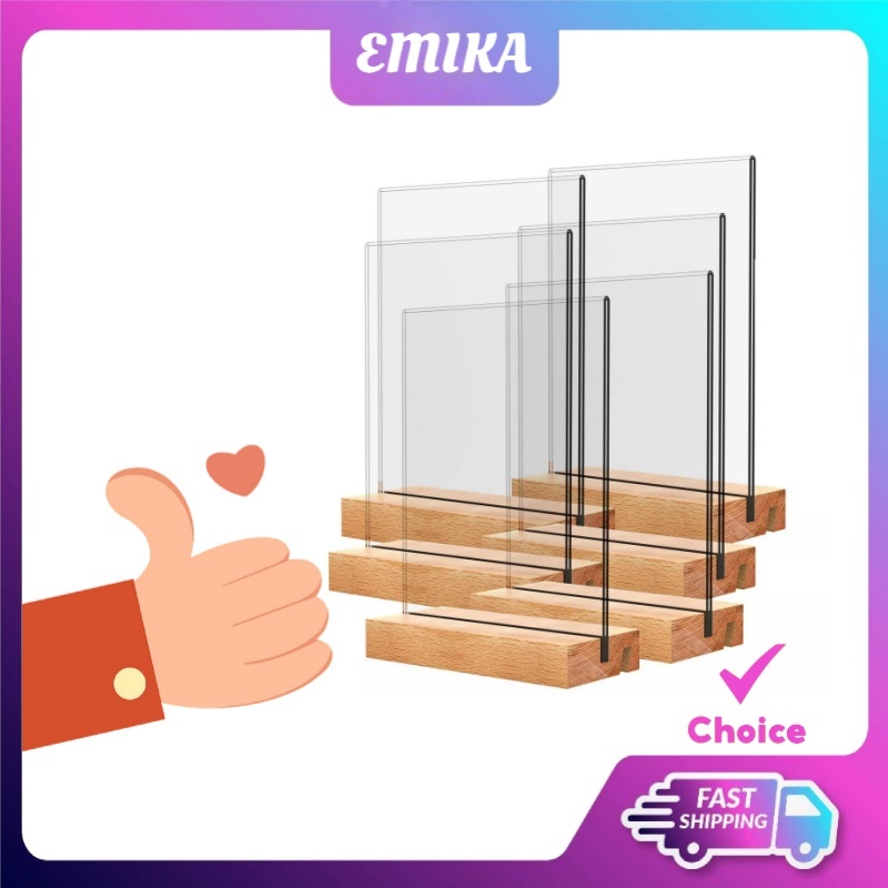 Emika Choice Acrylic T-Shape Display Stand Acrylic Table Card Menu ...