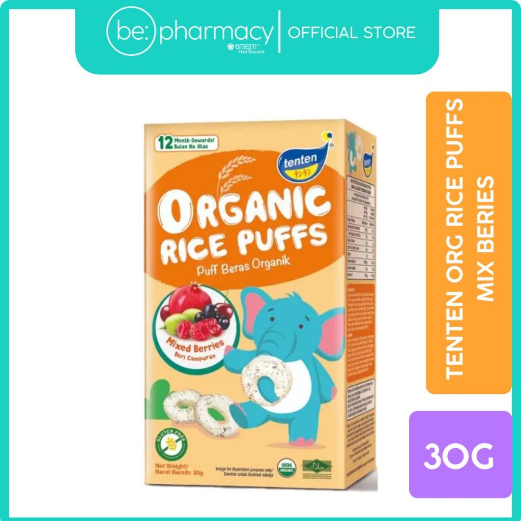 TenTen Organic Rice Puffs Mix Berries 30g | Shopee Malaysia