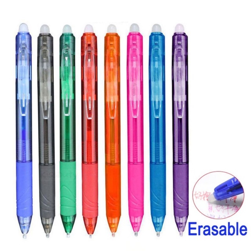 1Pen +3Refill+1Eraser Erasable Gel Pen Set 0.5mm Slide Press Button ...