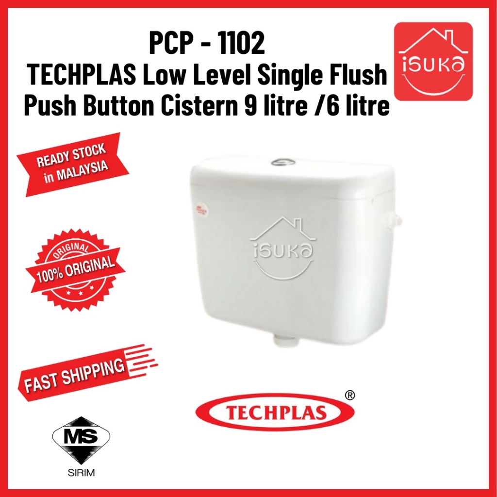 TECHPLAS Low Level Single Flush Push Button Cistern – Easy Install ...