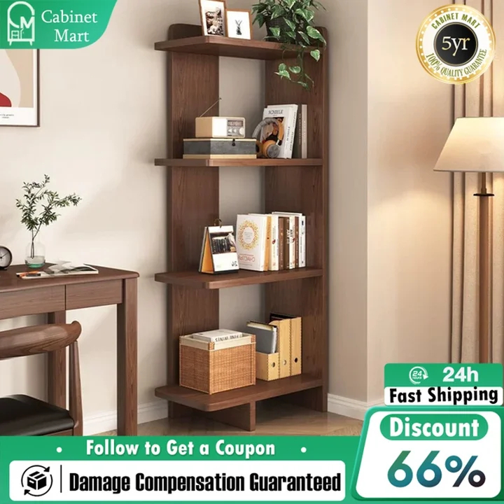 Rak Buku Serbaguna 5 Tiers Corner Bookshelf Livingroom Storage Cabinet ...