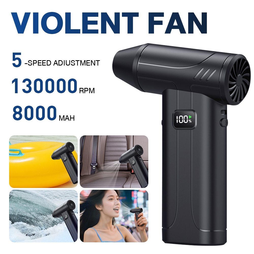 130000RPM Mini Turbo Blower Jet Fan 5 Gear Violent Blower Fan Brushless ...