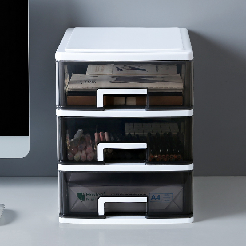 Home Transparent Desktop Storage Box Multi-layer Simple Plastic A4 ...