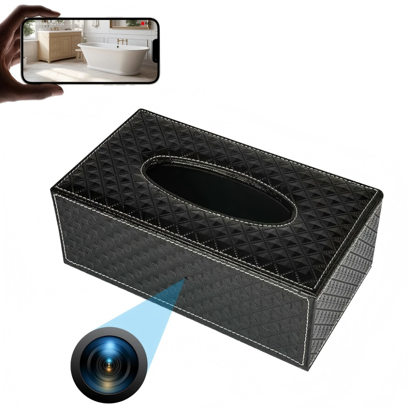 Perfectly Concealed! 1080P HD WiFi Tissue Box Camera, Rechargeable, the ...