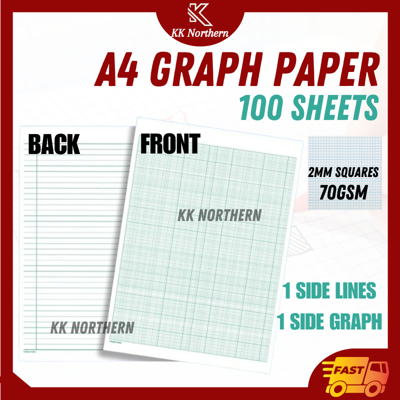 Graph Paper A4 70gsm 50sheets 2mm Square Kertas Graf A4 Graph & Single ...