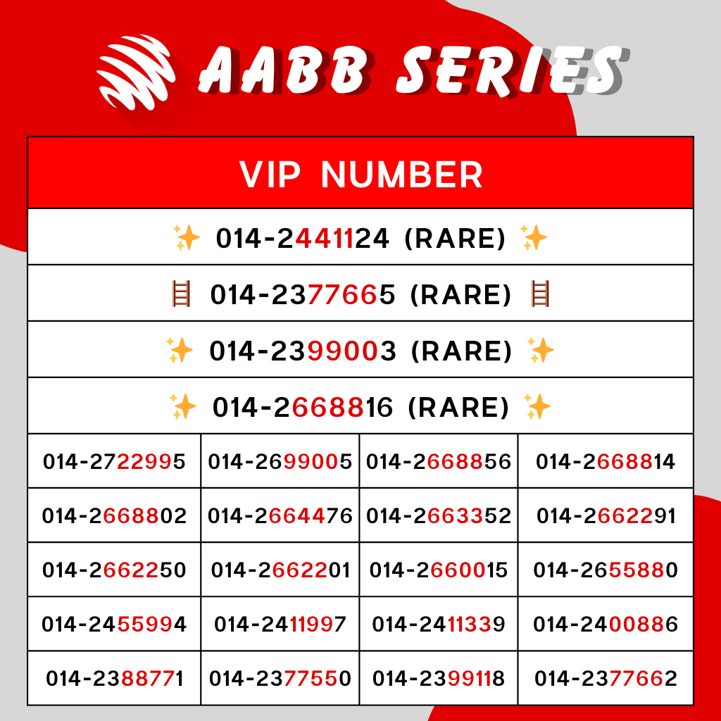 💎 Hotlink VIP Number | VIP 号码 | 🅰️🅰️🅱️🅱️ Series | Premium SIM 💎 (PART A ...
