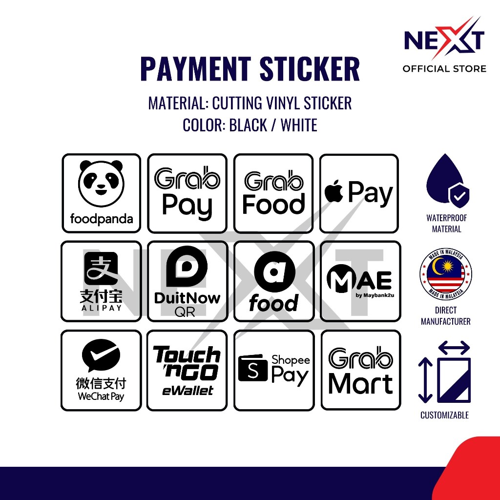Cut Out Sticker e wallet Sign For Door Window Glass | 10cm x 10cm ...
