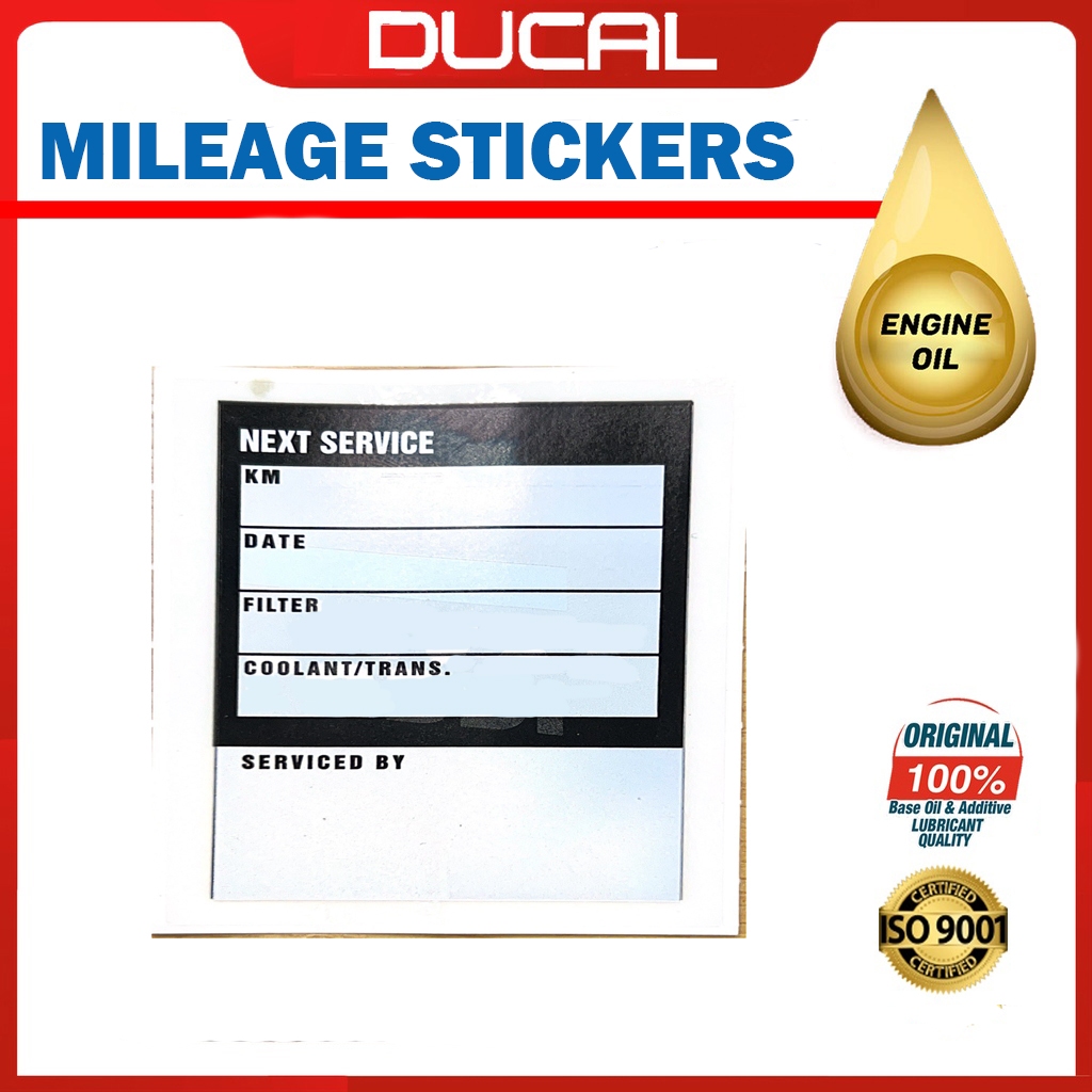 High Quality General Use Mileage Sticker for Windscreen for Engine Oil ...