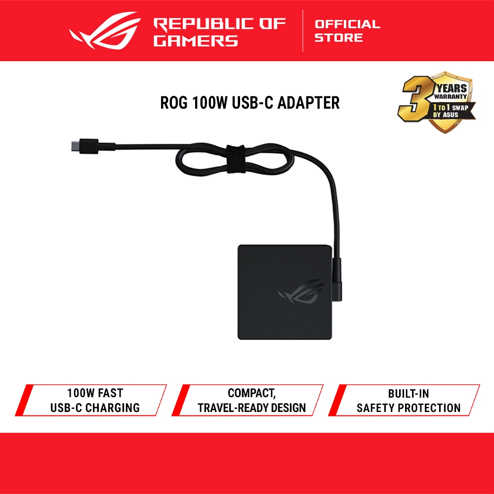 ASUS ROG 100W USB-C ADAPTER AC100-00 (A20-100P1A)(90XB077N-MPW010 ...