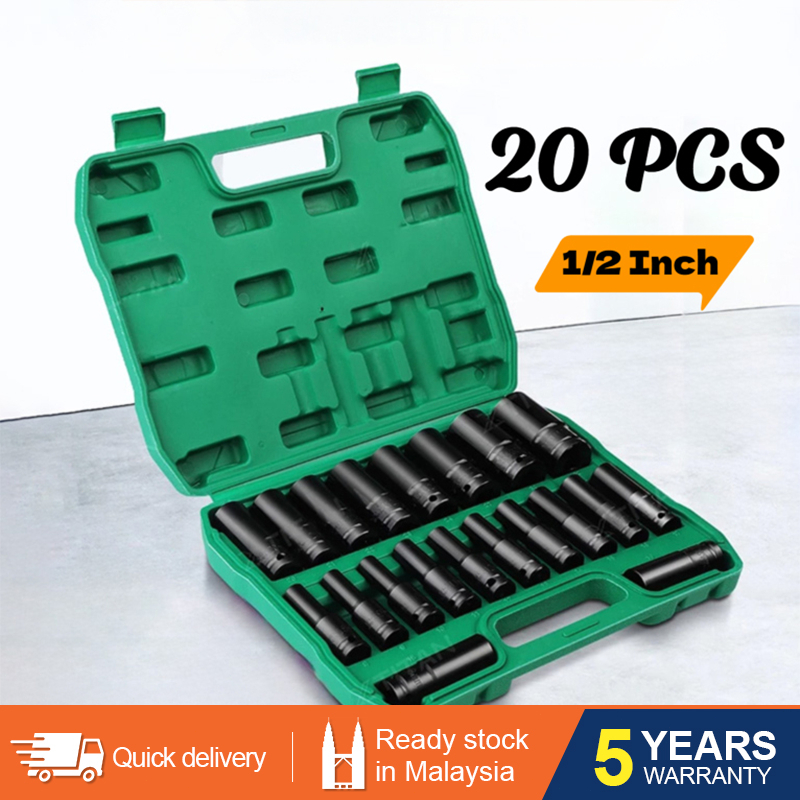 OOKAS 10PCS / 20PCS 1/2 Inch 8-32mm Long Impact Socket Set Wrench ...