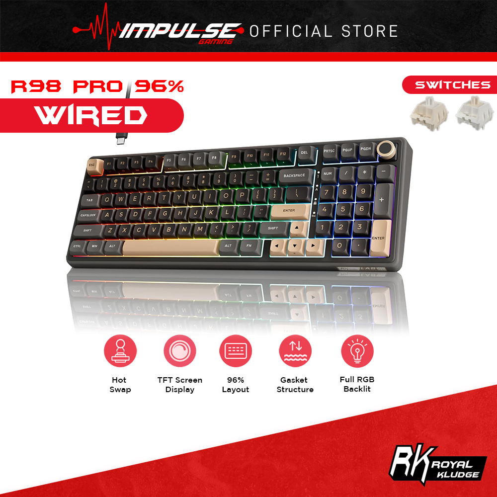 Royal Kludge R98 Pro Wired Mechanical Gaming Keyboard Phantom - Beige ...