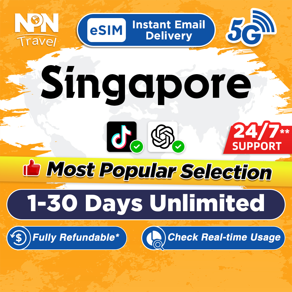 Singapore eSIM 5G 1-15 Days 500MB-10GB Unlimited Data | Instant 24h ...