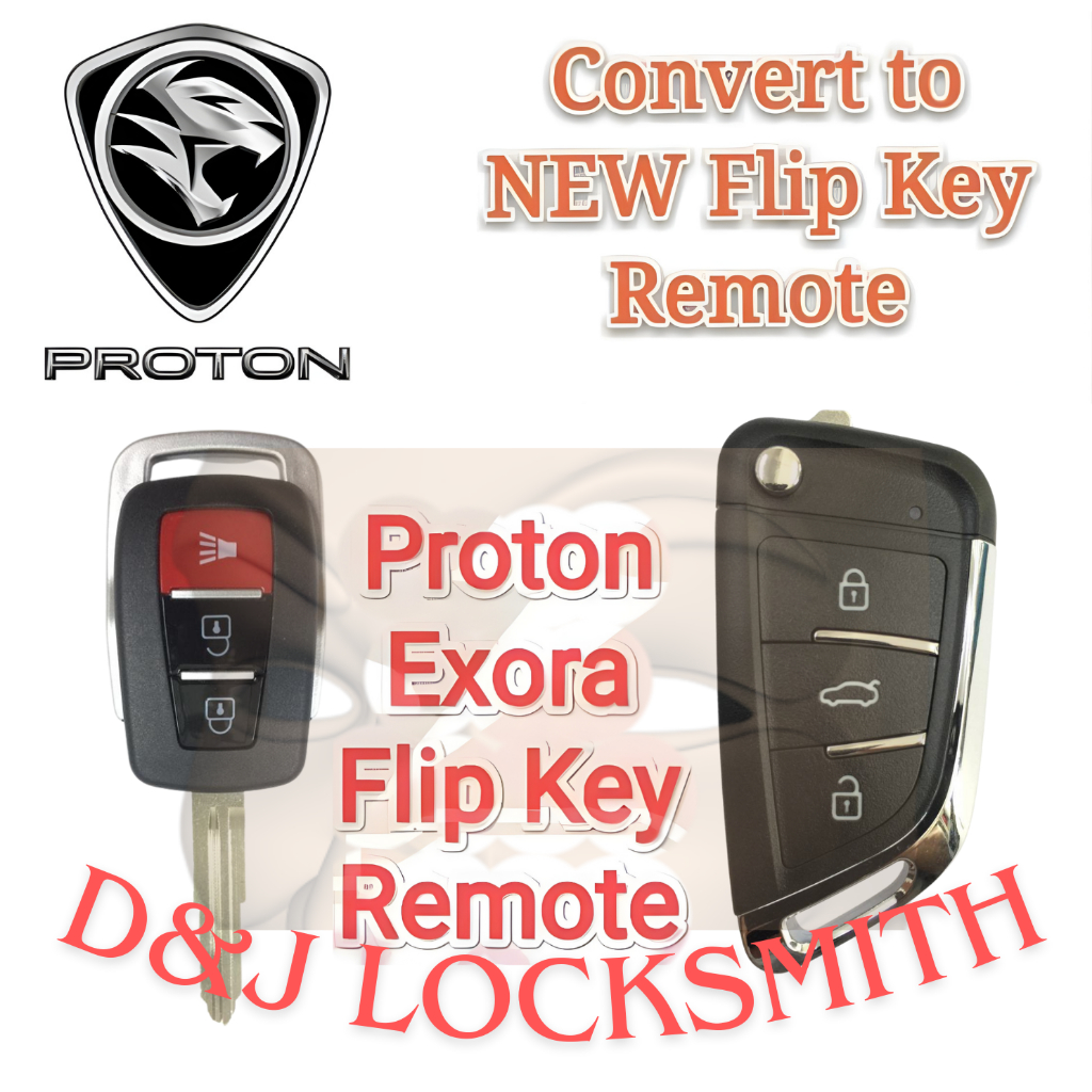 🔥 Free Battery 🎁 New Design For Proton Exora Flip Key Remote DIY ...