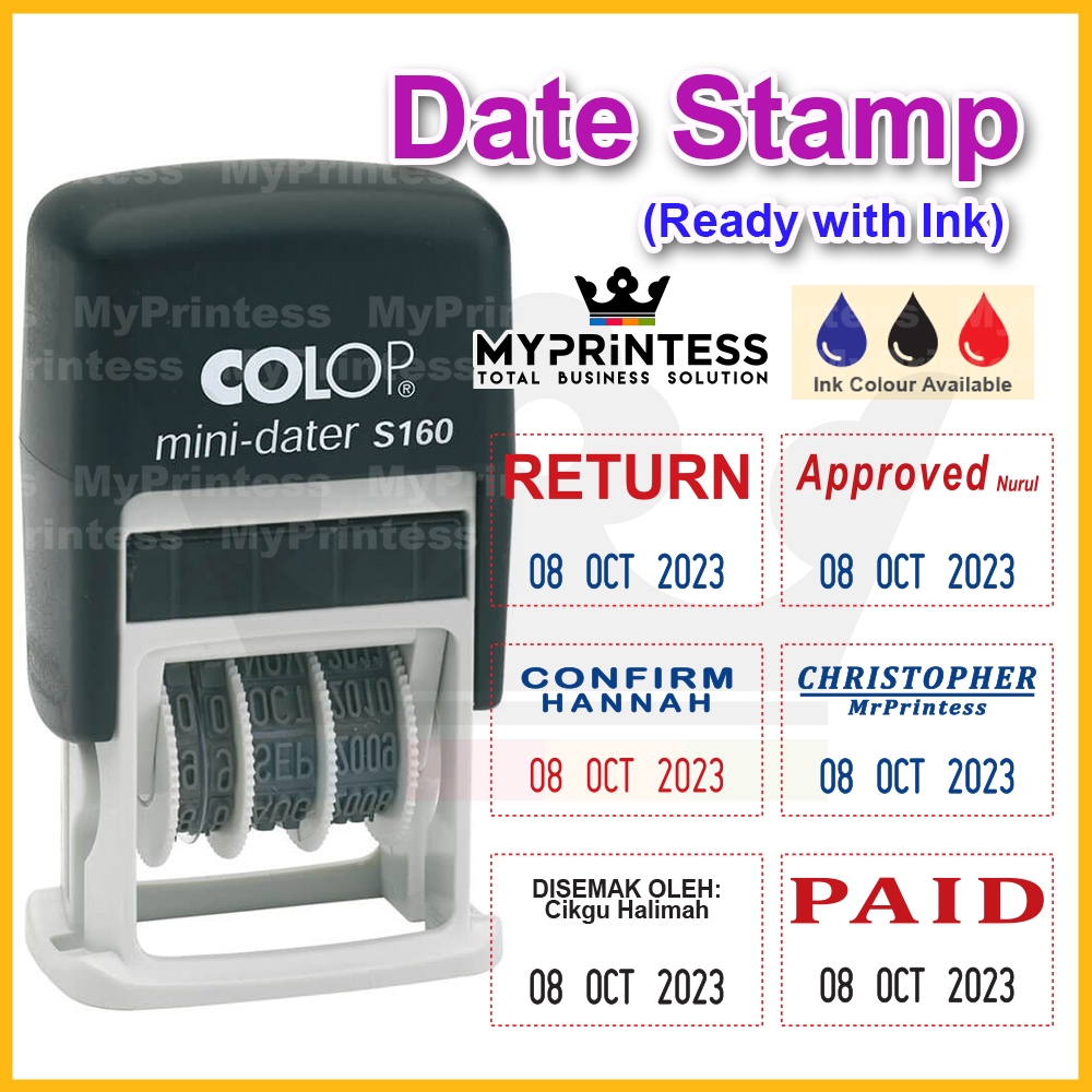 COLOP MINI-DATER S160 ADJUSTABLE DATE CUSTOM(PAID/RECEIVED/RECEIVED ...