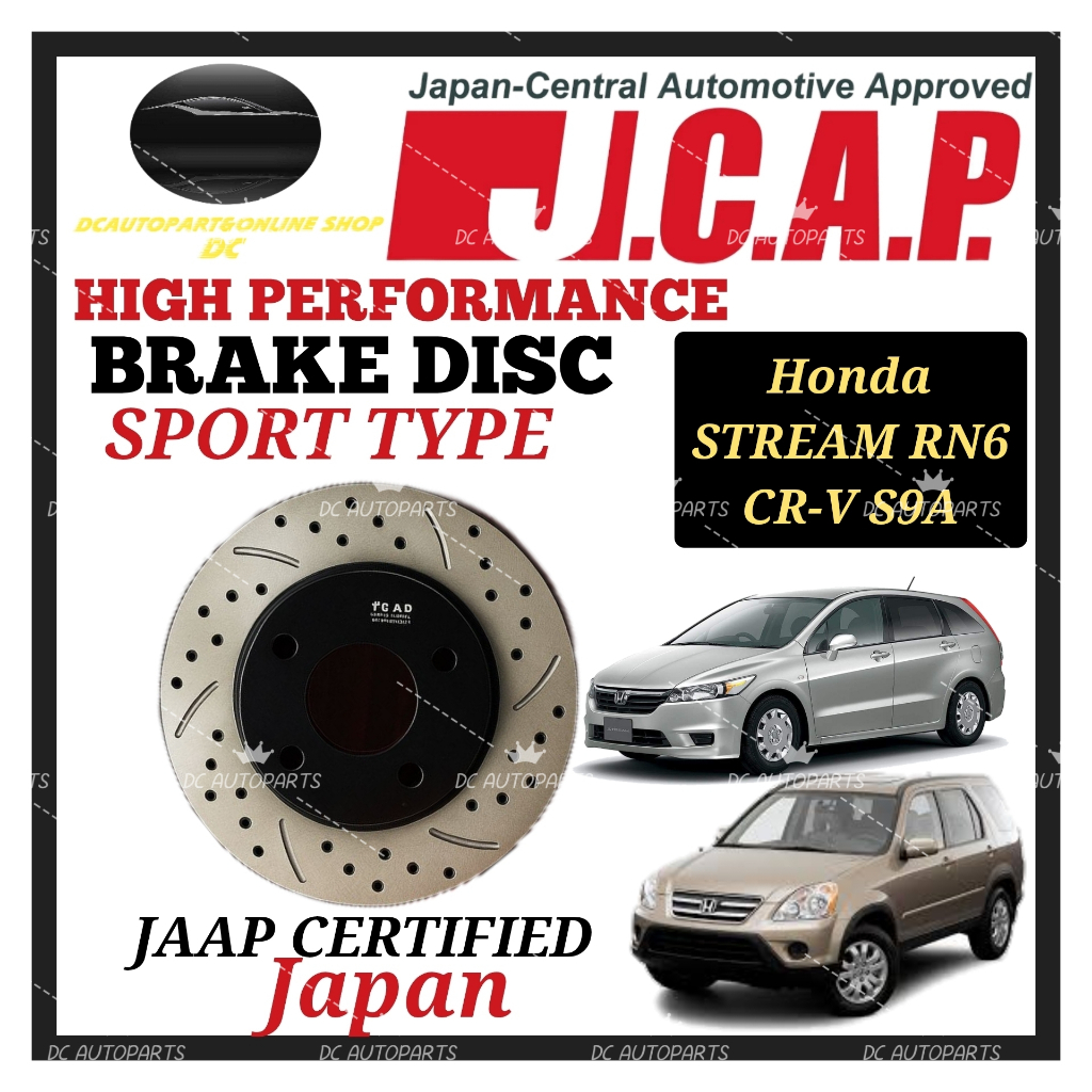 JCAP JAPAN HONDA CRV CR-V S9A / STREAM RN6 SMA DRILLED SLOTTED SPORT ...