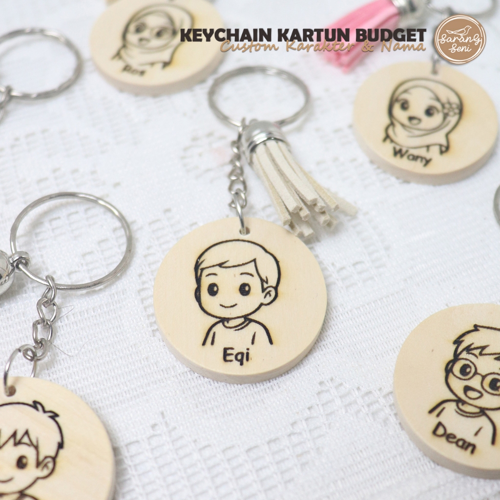 Keychain Budget Pilihan Kartun & Custom Nama | Shopee Malaysia