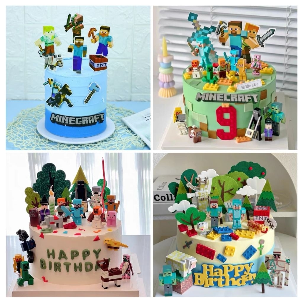 Minecraft paper topper cake topper my world plastic toy birthday cake ...