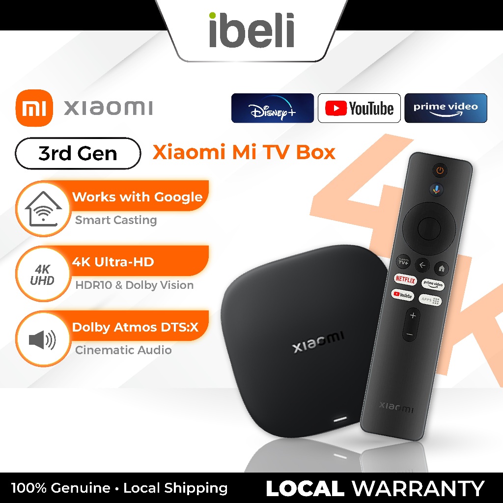 Xiaomi Mi Box 3rd Gen | 4K Ultra HD | Dolby Vision HDR10+ | 2GB + 32GB ...